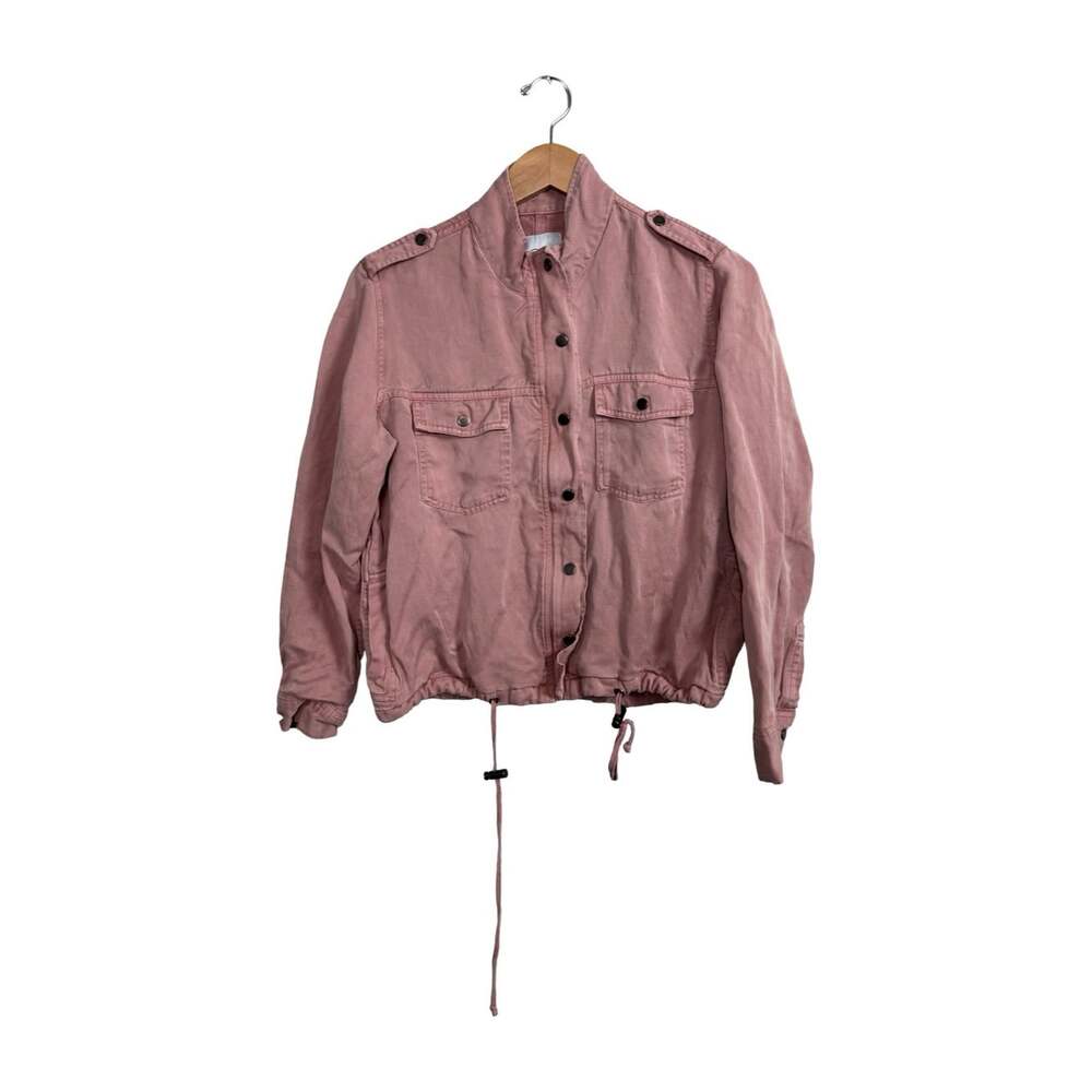 Rails Men’s Pink Military Jacket Button Front Pockets Band Collar Size S